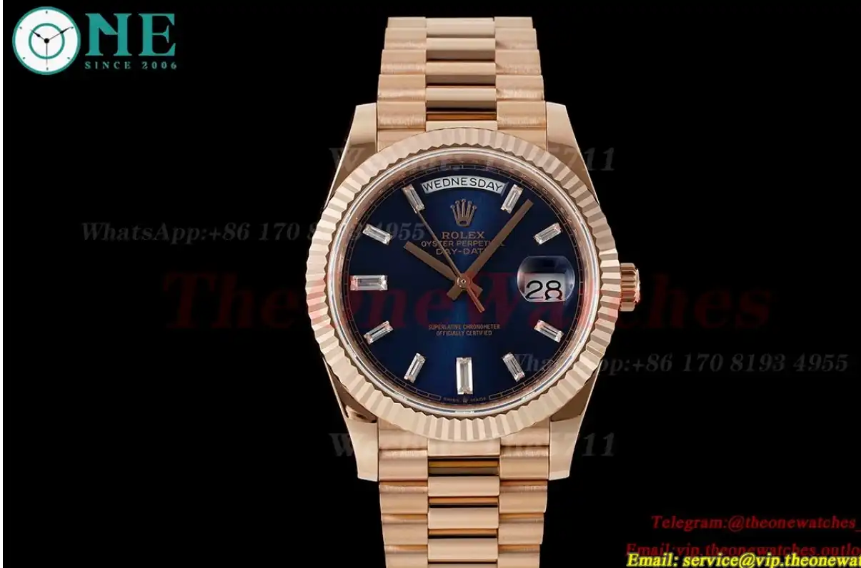 Rolex - DayDate 228235 40mm RG RG Dark Blue Dial QF V5 A2836(Gain Weight)