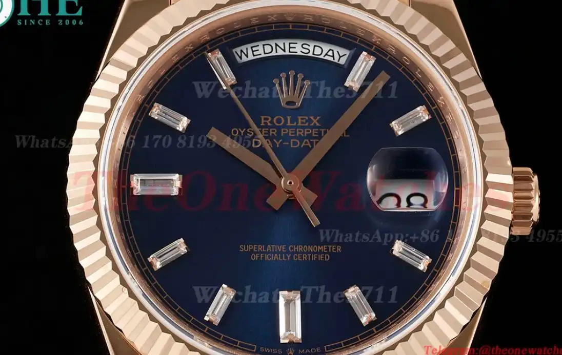 Rolex - DayDate 228235 40mm RG RG Dark Blue Dial QF V5 A2836(Gain Weight)