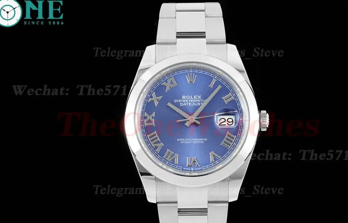 Datejust 126300 41mm Oyster 904L SS SS Blue Rmn King VR3235