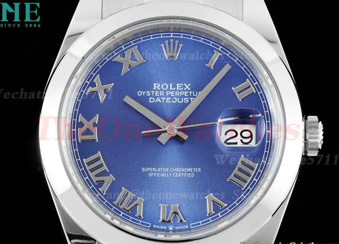 Datejust 126300 41mm Oyster 904L SS SS Blue Rmn King VR3235