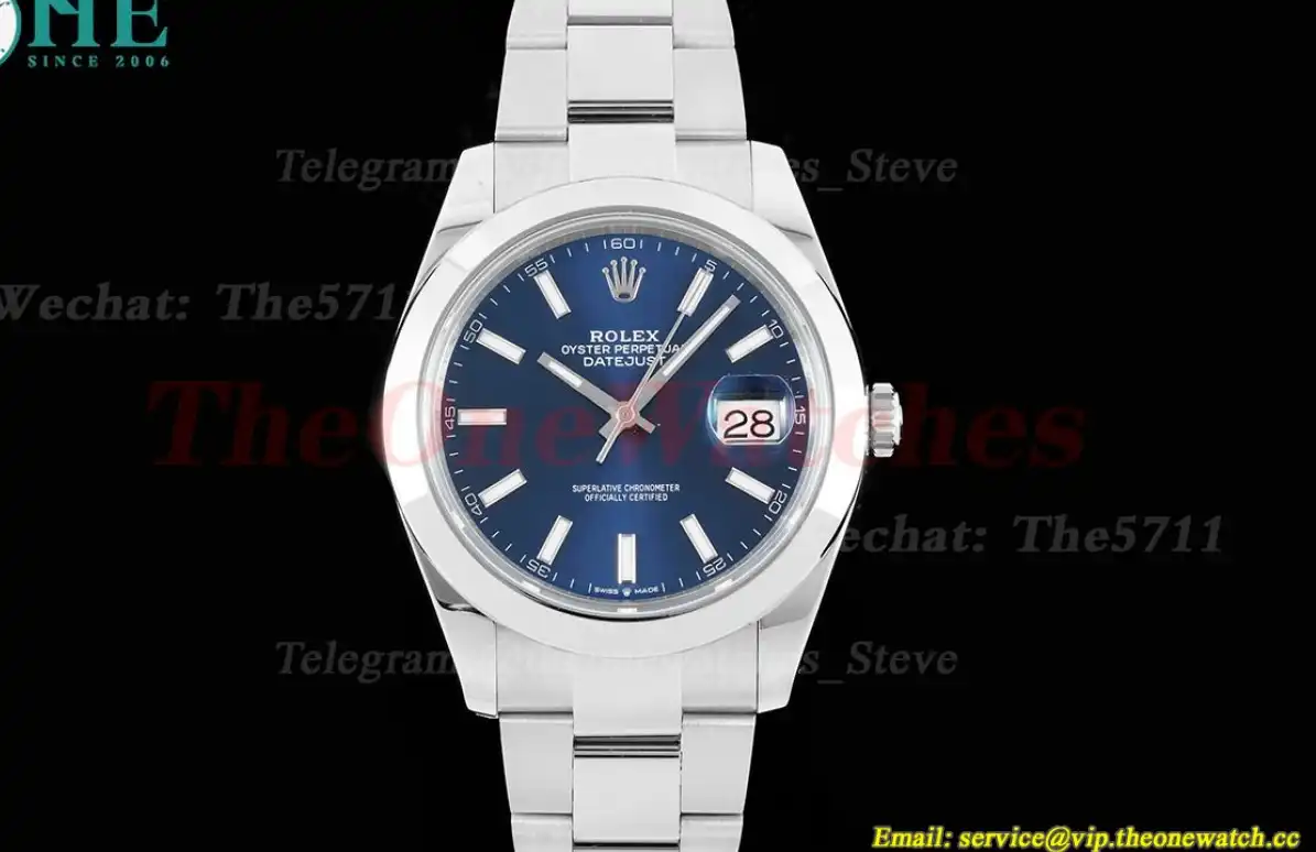 Datejust 126300 41mm Oyster 904L SS SS Blue Stk King VR3235