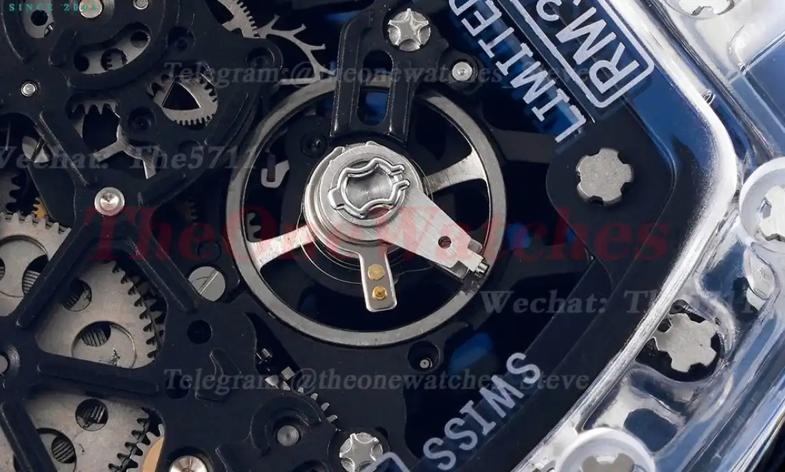 RM35-01 Blue Transparent Skeleton Dial With White Rubber Strap RMSF Clone RMUL2