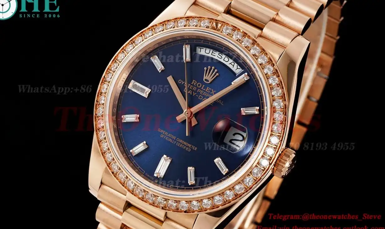 Rolex - DayDate 228235 40mm RG RG Dia Dark Blue Dial QF V5 A2836(Gain Weight)