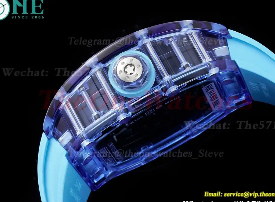 RM35-01 Blue Transparent Skeleton Dial With Blue Rubber Strap RMSF Clone RMUL2