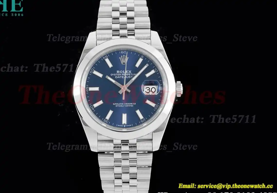 Datejust 126300 41mm Jubilee 904L SS SS Blue Stk King VR3235