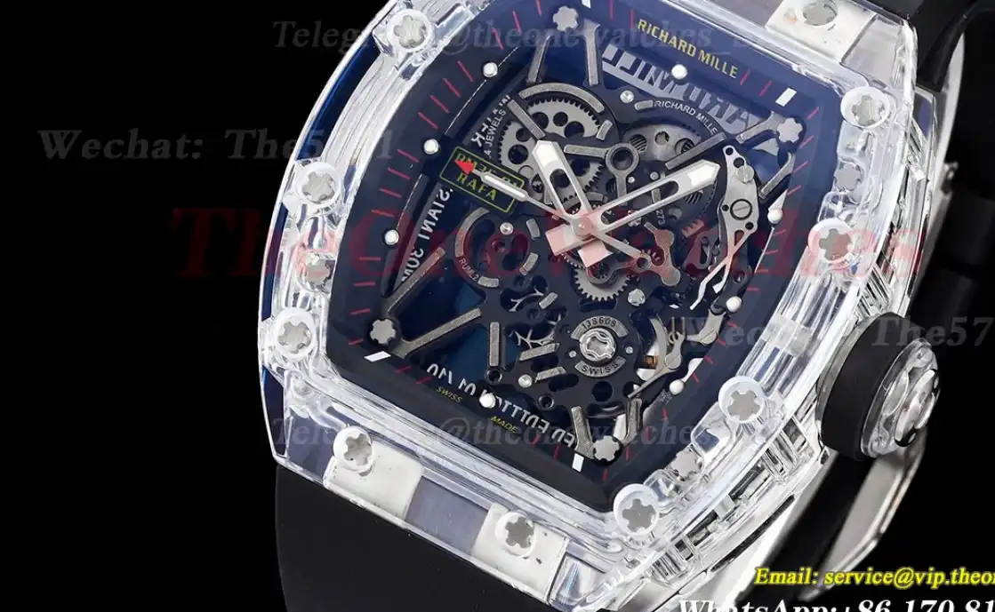 RM35-01 Transparent Skeleton Dial With Black Rubber Strap RMSF Clone RMUL2