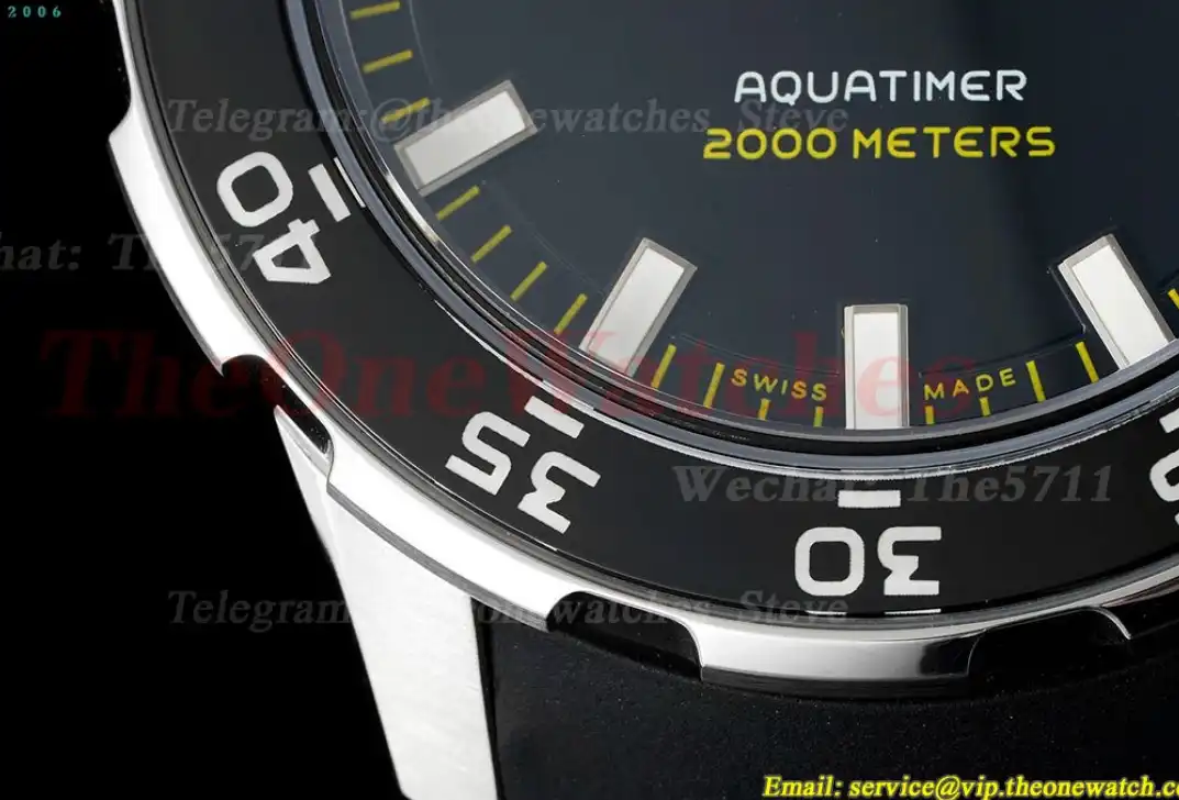 Aquatimer IW356802 44mm Blk Yellow bezel Black Dial SS RU JVSF A2892