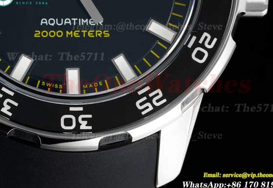 Aquatimer IW356802 44mm Blk Yellow bezel Black Dial SS RU JVSF A2892