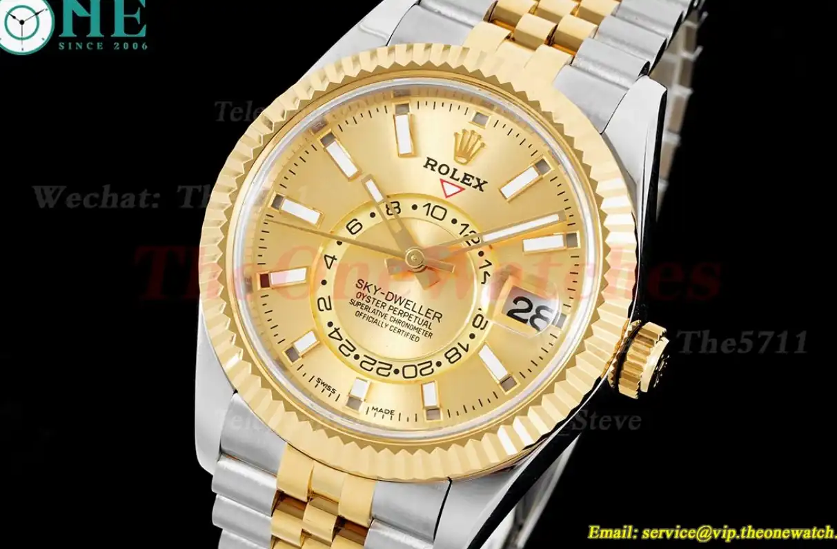 SkyDweller 326933 42mm Jubilee Gold Stk SS YG FNF A9001