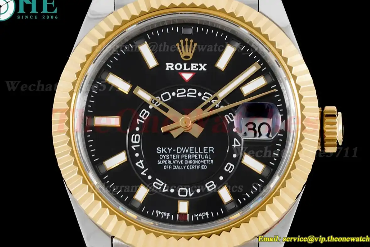 SkyDweller 326933 42mm Jubilee Black Stk SS YG FNF A9001