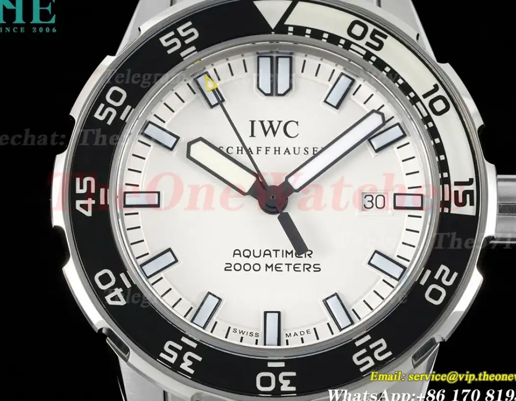 Aquatimer IW356805 44mm  Blk Wht Bezel White Dial SS SS JVSF A2892