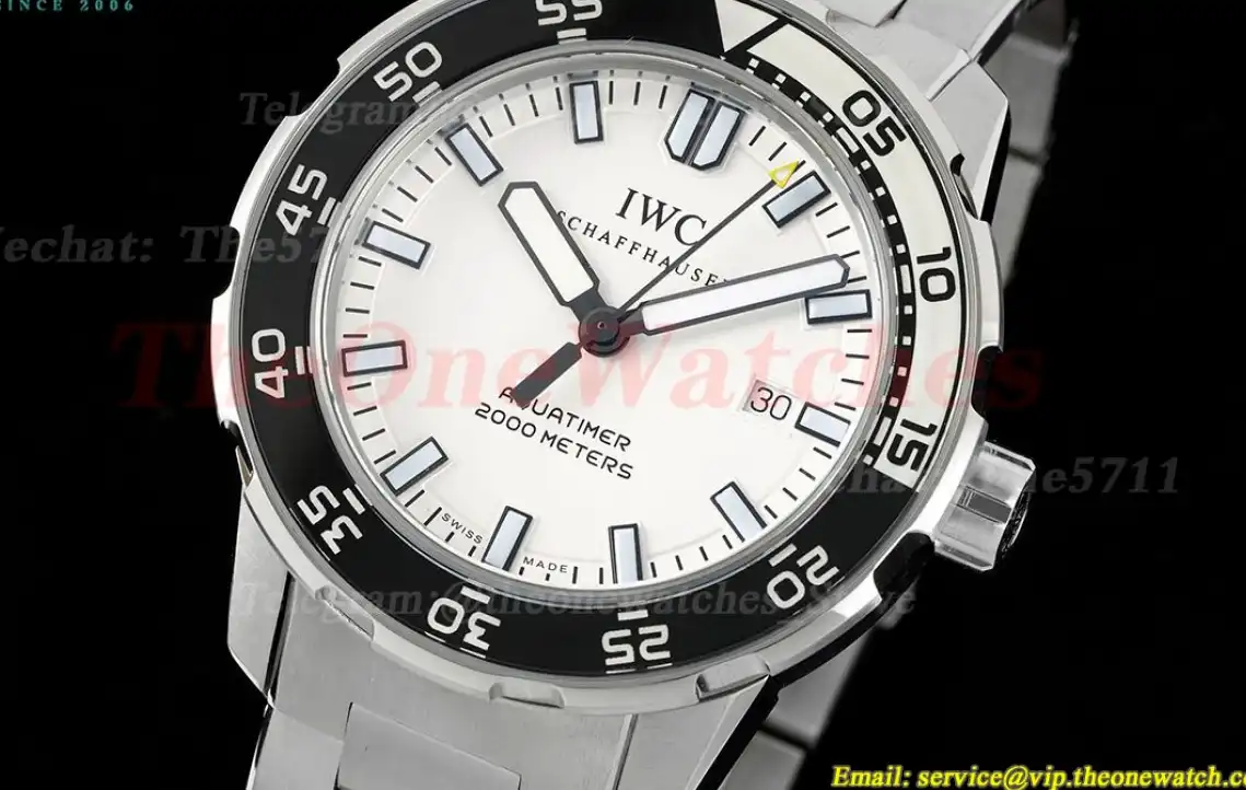 Aquatimer IW356805 44mm  Blk Wht Bezel White Dial SS SS JVSF A2892