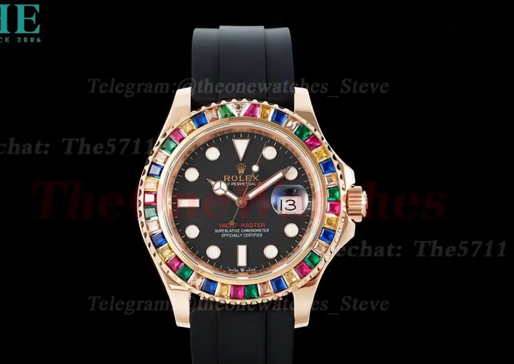 Yacht-Master 126695 42mm Gem Wrapped RG RU Black Dot KF VR3235(Gain Weight)