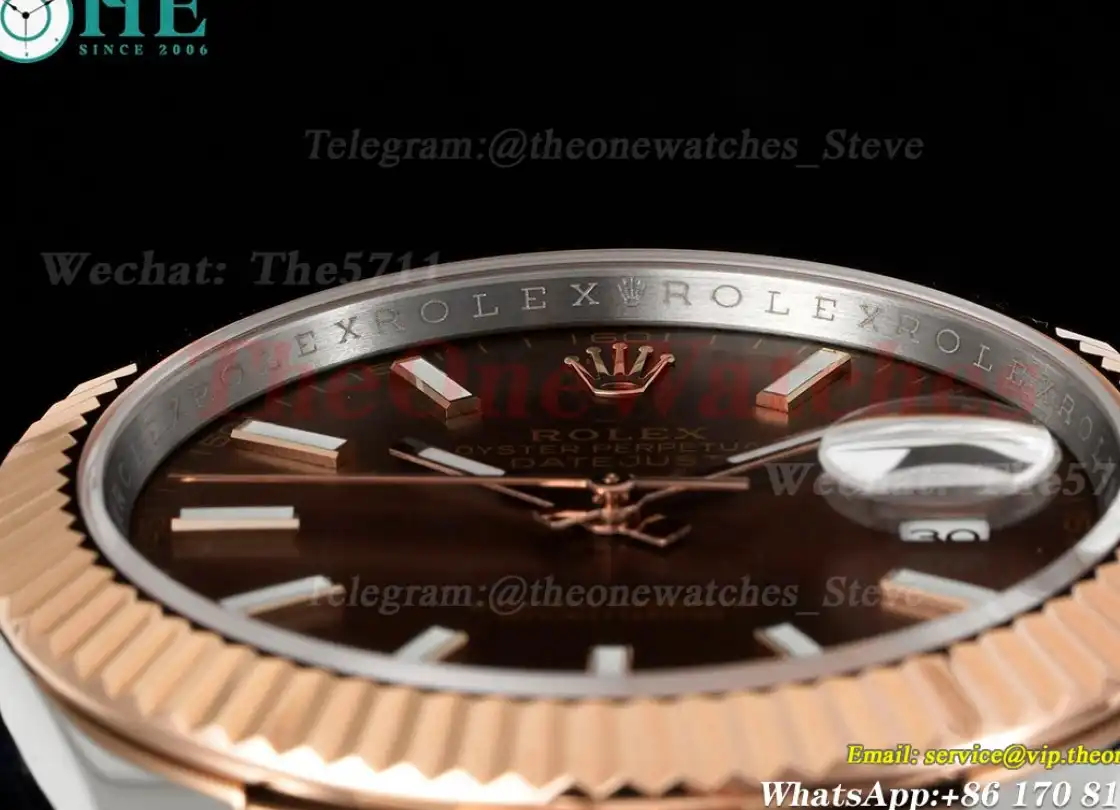 Datejust 41mm Brown Stk SS RG Jubilee 904L DIW A3235