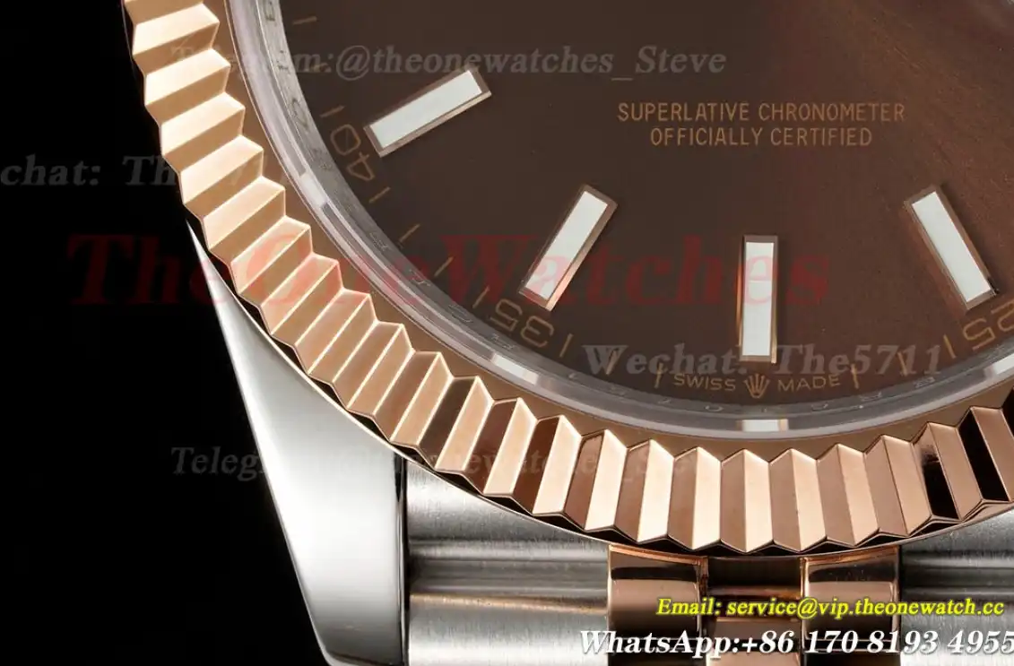 Datejust 41mm Brown Stk SS RG Jubilee 904L DIW A3235