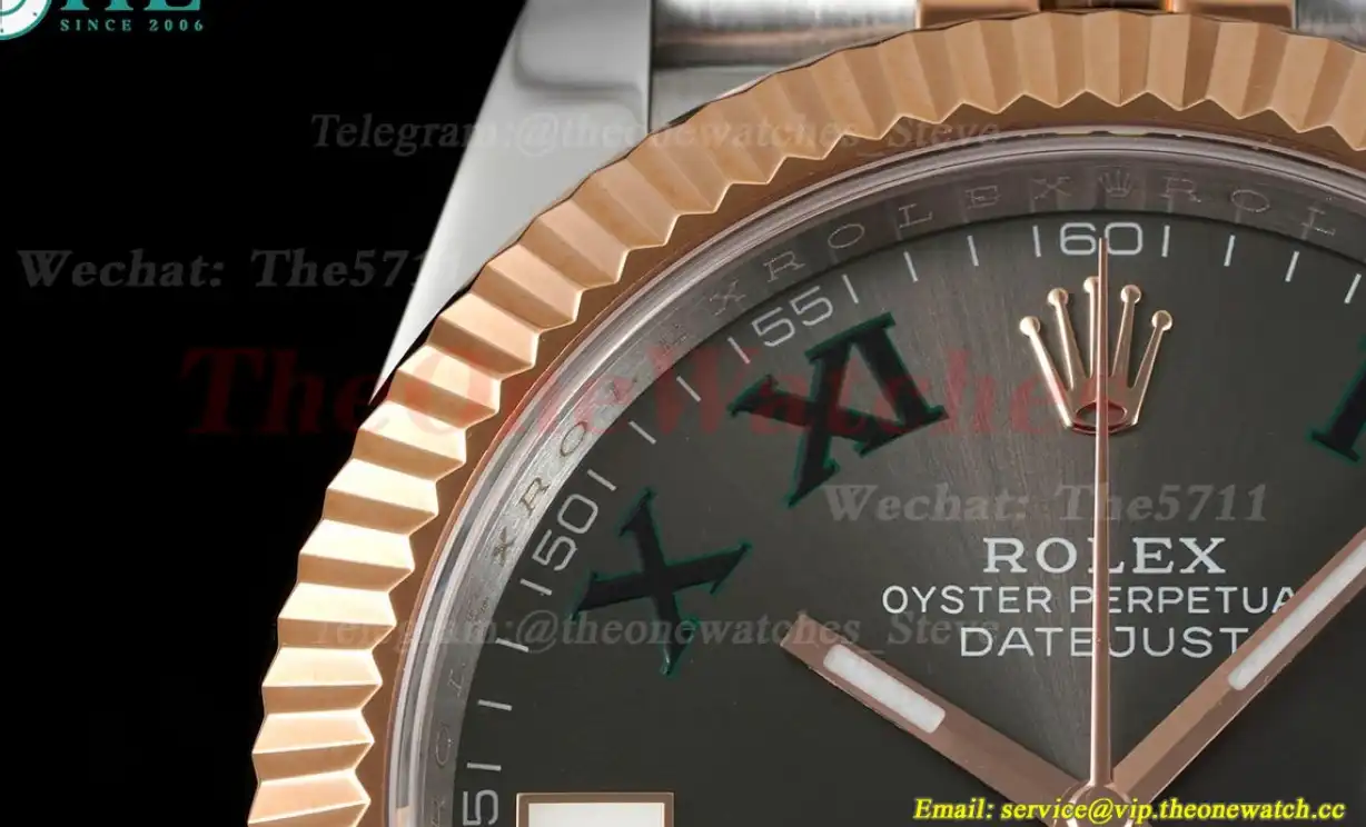 Datejust 41mm Grey Rmn SS RG Jubilee 904L DIW A3235