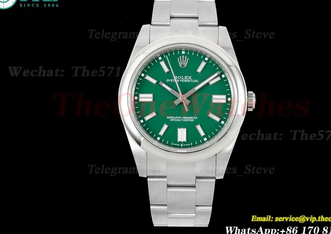 Oyster Perpetual 124300 41mm SS SS Green Stk GMF A3230