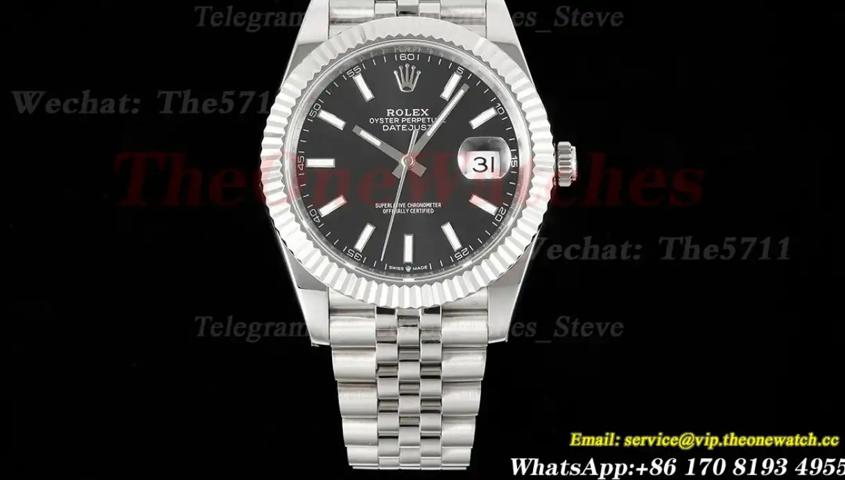 Datejust 41mm Black Stk SS SS  Jubilee 904L DIW A3235