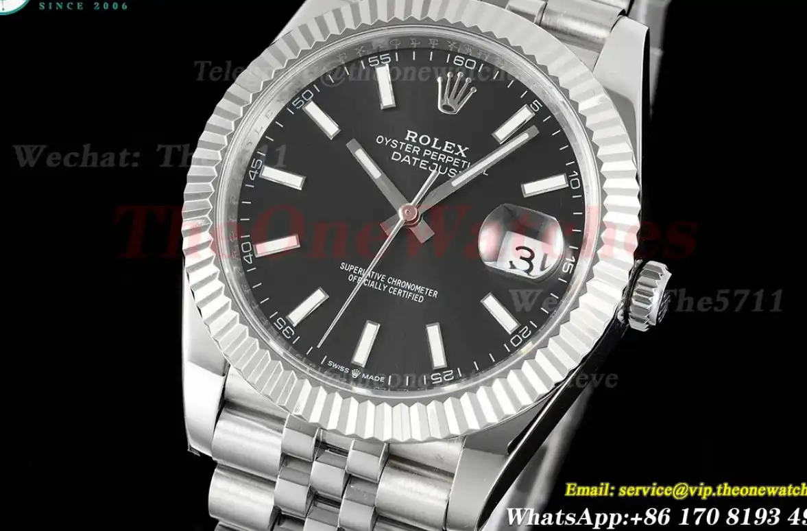 Datejust 41mm Black Stk SS SS  Jubilee 904L DIW A3235