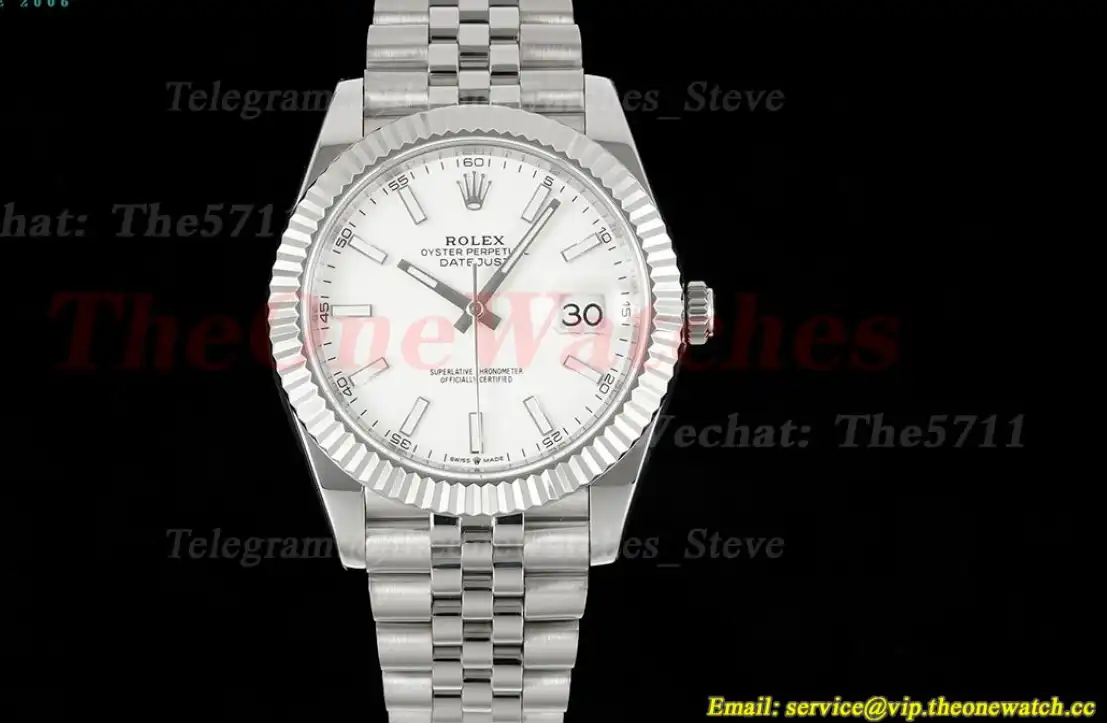 Datejust 41mm White Stk SS SS  Jubilee 904L DIW A3235