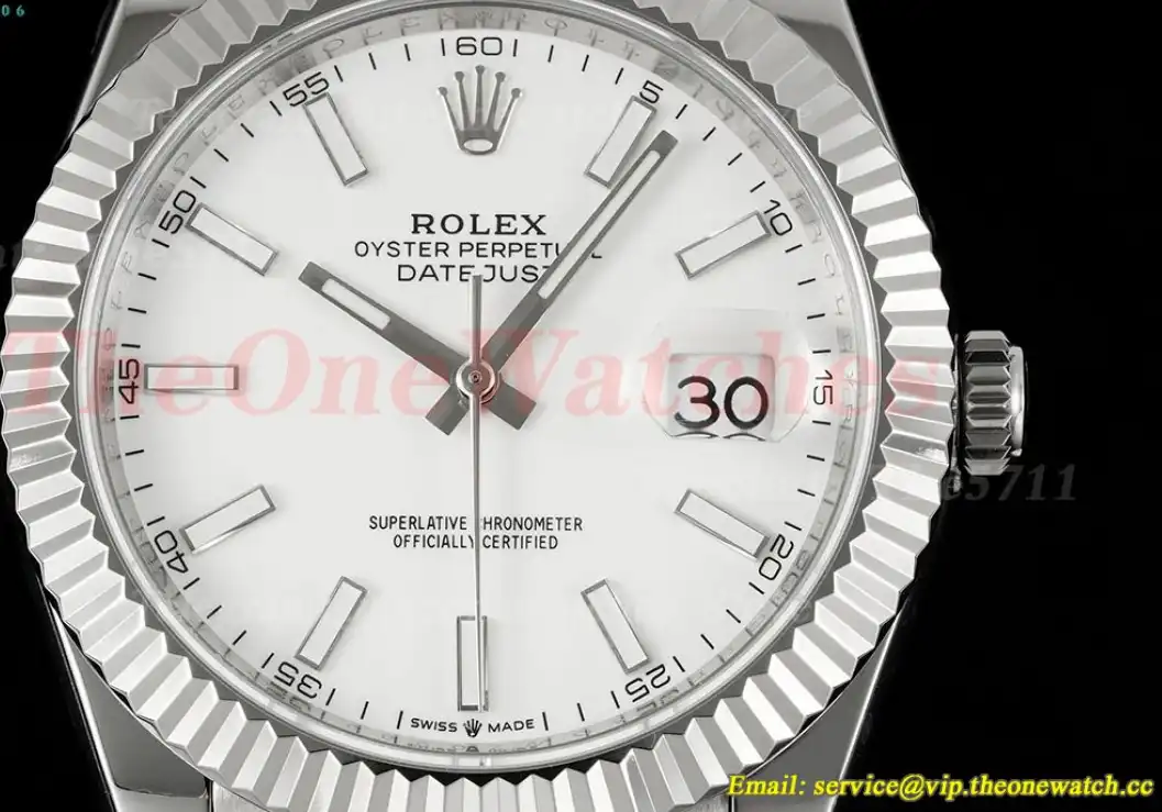 Datejust 41mm White Stk SS SS  Jubilee 904L DIW A3235