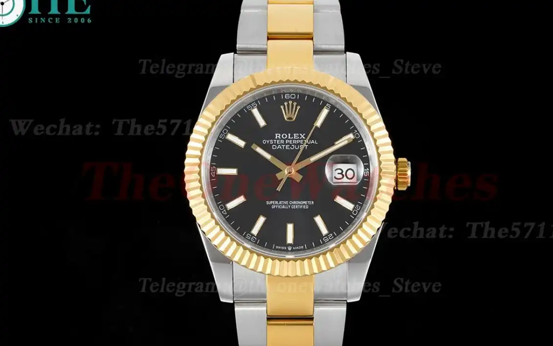 Datejust 41mm Black Stk SS YG Oyster 904L DIW A3235