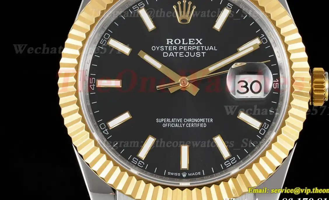 Datejust 41mm Black Stk SS YG Oyster 904L DIW A3235