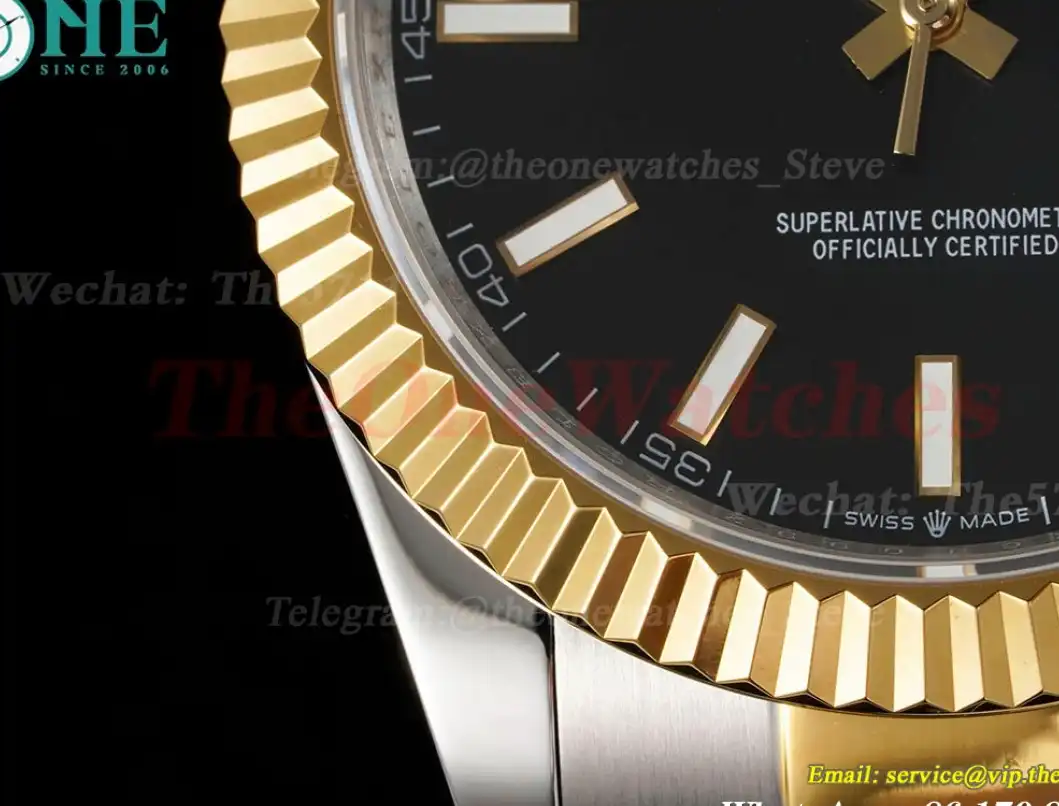 Datejust 41mm Black Stk SS YG Oyster 904L DIW A3235