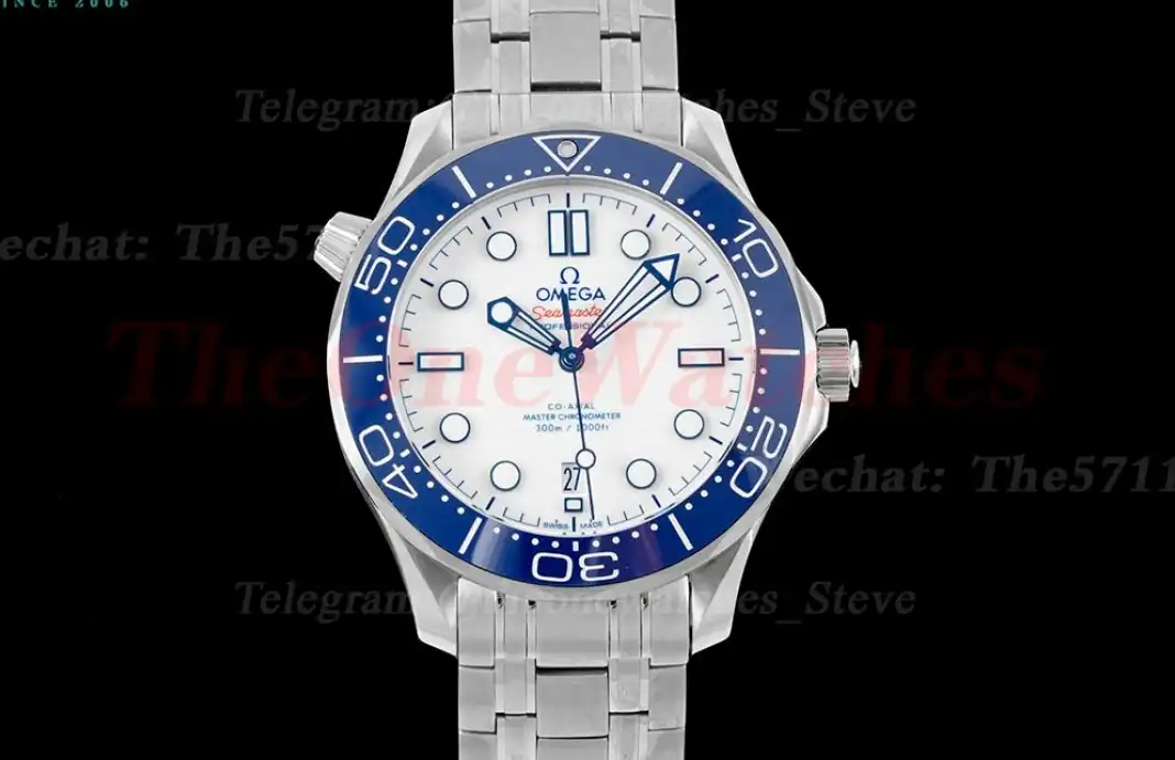 Seamaster 300m 42mm SS SS Wht blue JVSF A8800