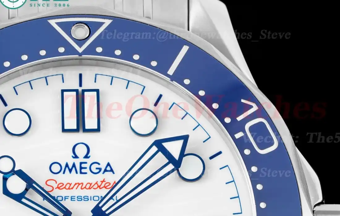 Seamaster 300m 42mm SS SS Wht blue JVSF A8800