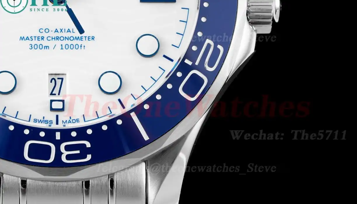 Seamaster 300m 42mm SS SS Wht blue JVSF A8800