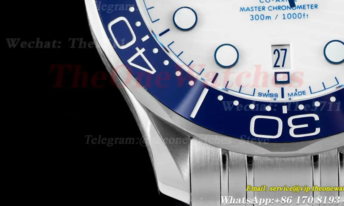 Seamaster 300m 42mm SS SS Wht blue JVSF A8800