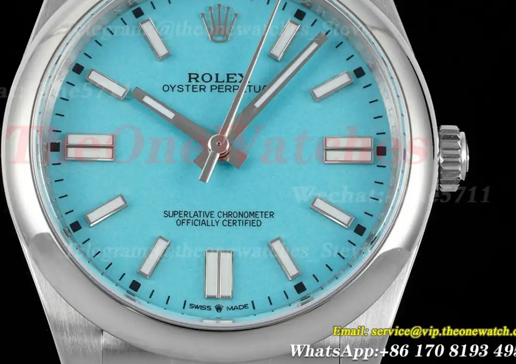 Oyster Perpetual 124300 41mm SS SS Tiffany Blue Stk APF VR3230