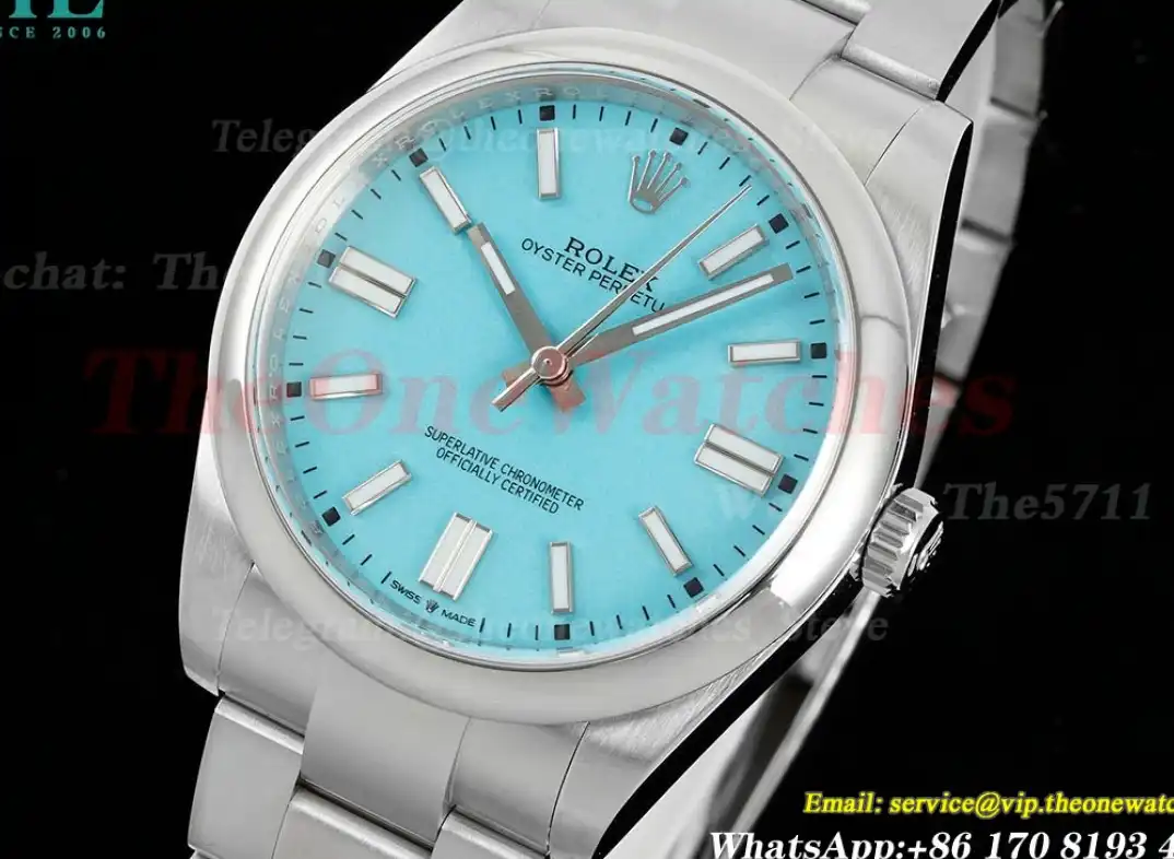 Oyster Perpetual 124300 41mm SS SS Tiffany Blue Stk APF VR3230