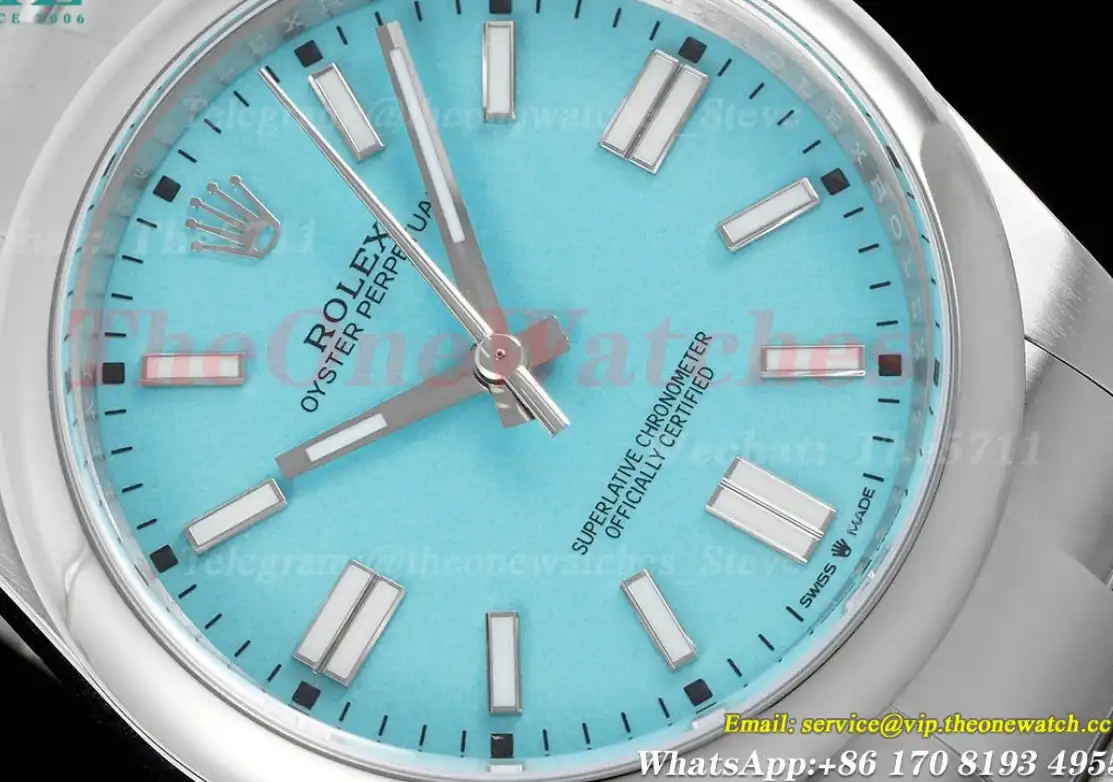 Oyster Perpetual 124300 41mm SS SS Tiffany Blue Stk APF VR3230