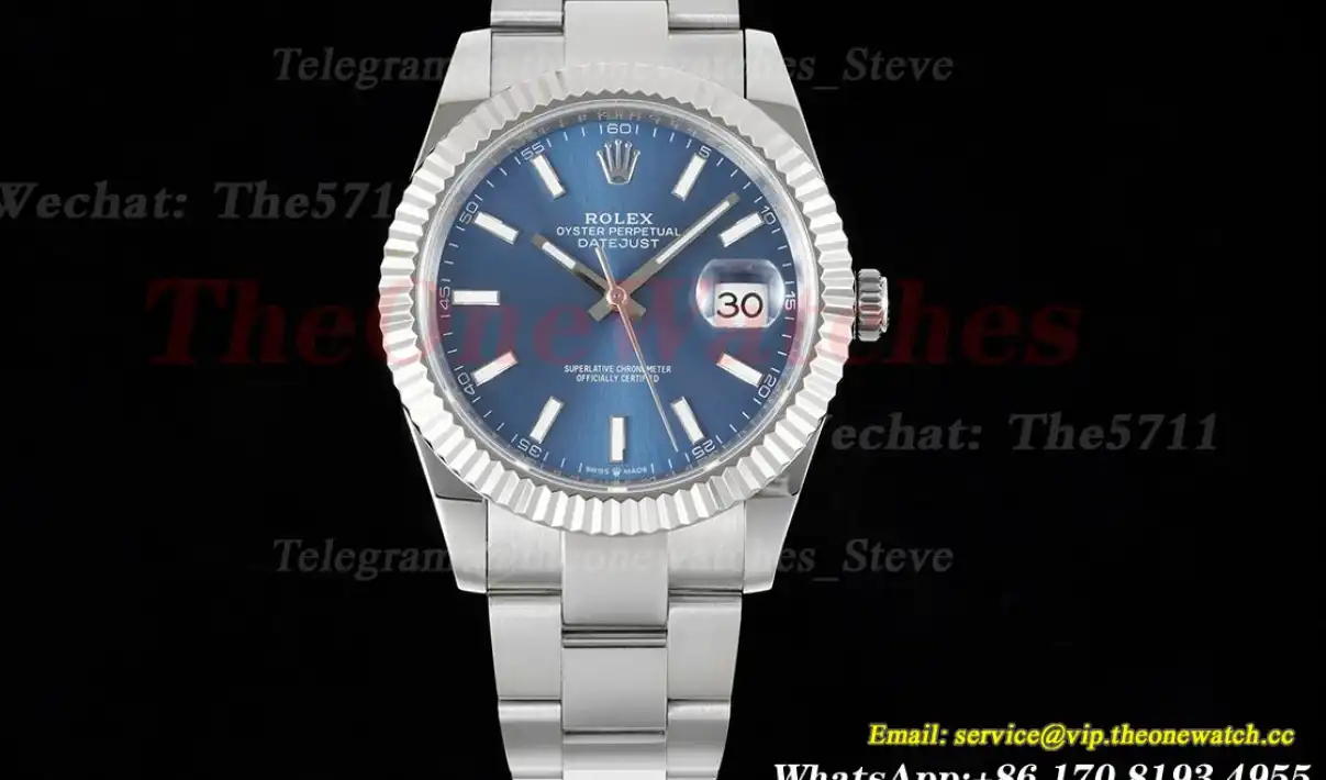 Datejust 41mm Blue Stk SS SS Oyster 904L DIW A3235