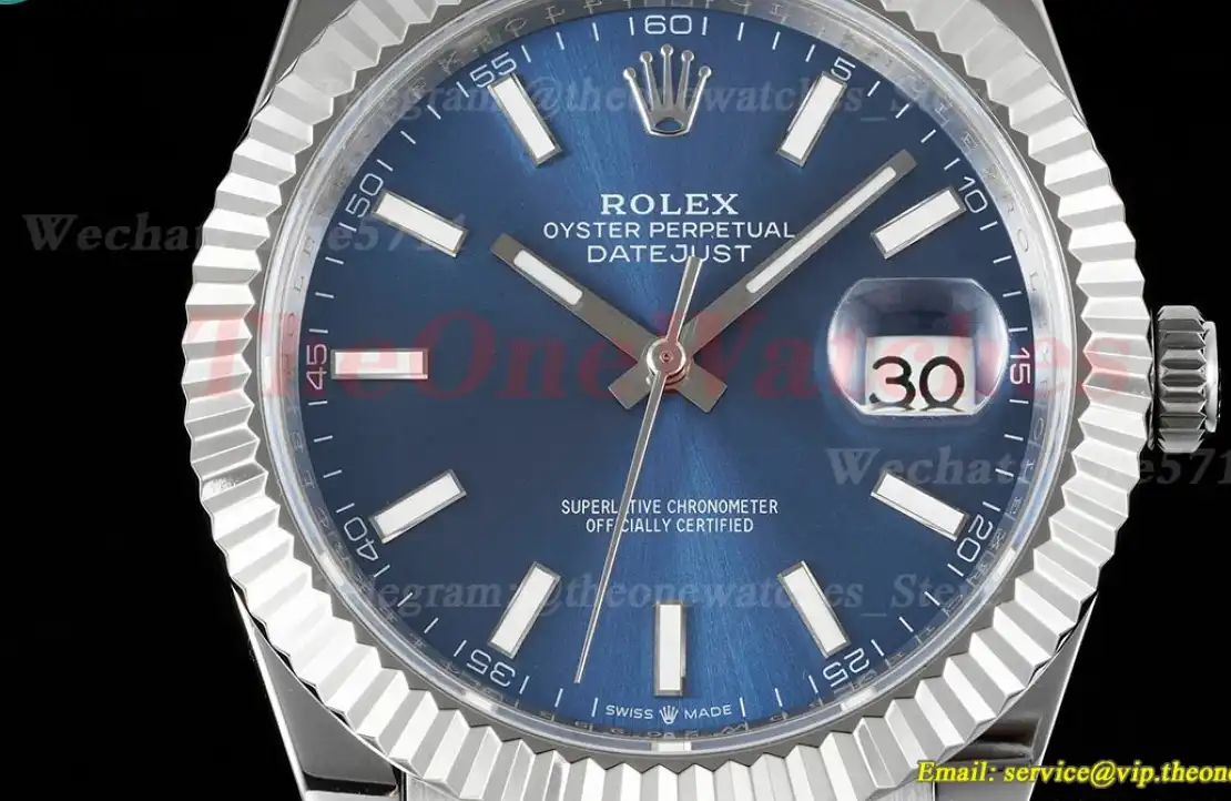 Datejust 41mm Blue Stk SS SS Oyster 904L DIW A3235