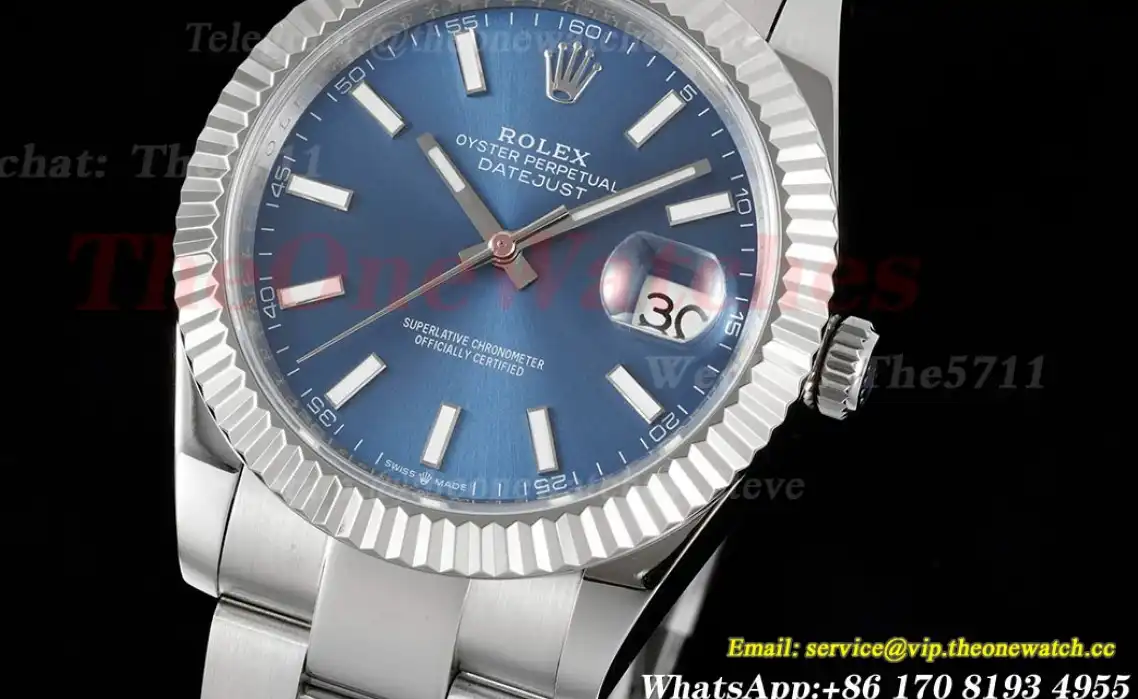 Datejust 41mm Blue Stk SS SS Oyster 904L DIW A3235