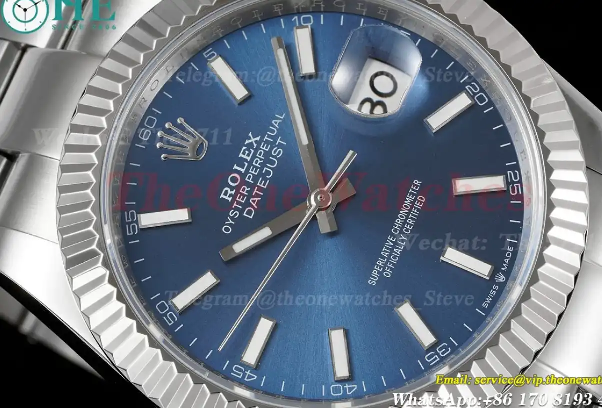 Datejust 41mm Blue Stk SS SS Oyster 904L DIW A3235