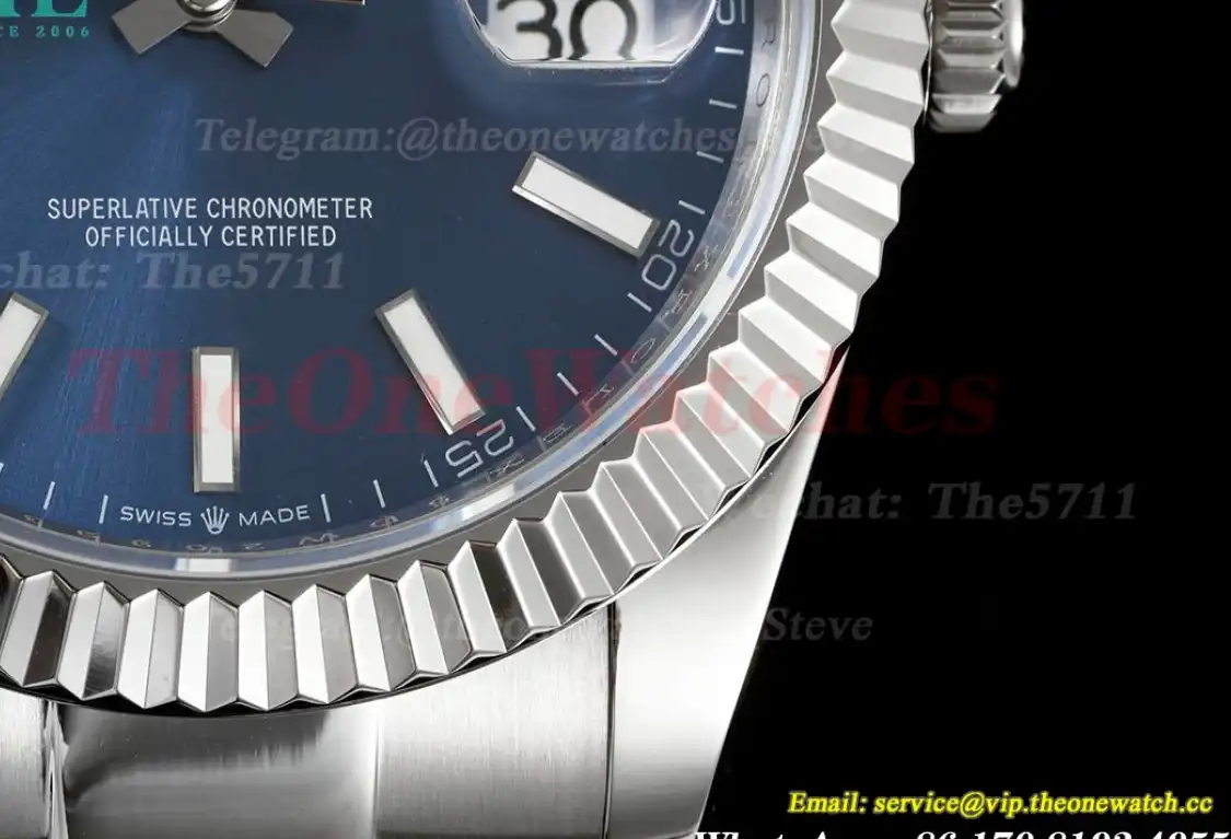 Datejust 41mm Blue Stk SS SS Oyster 904L DIW A3235