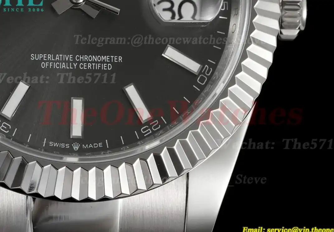 Datejust 41mm Grey Stk SS SS Oyster 904L DIW A3235