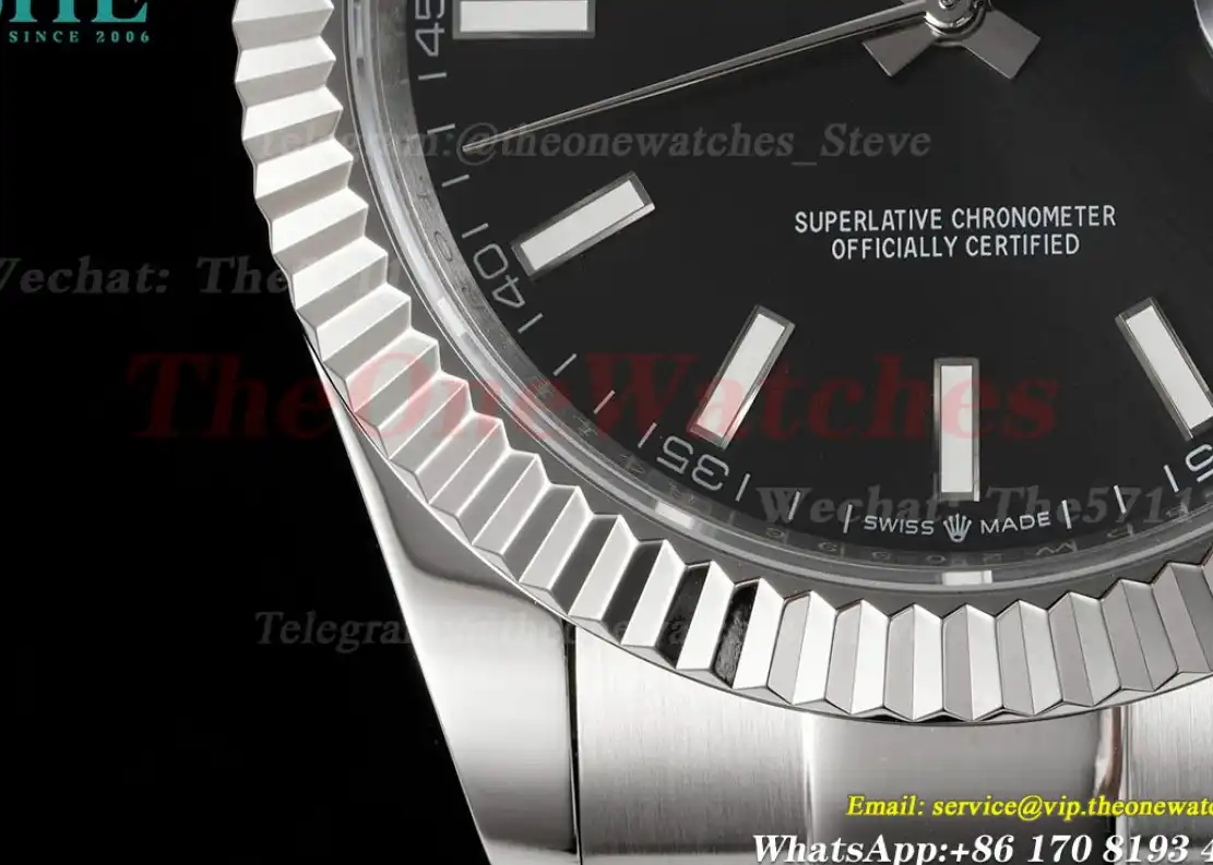 Datejust 41mm Black Stk SS SS Oyster 904L DIW A3235