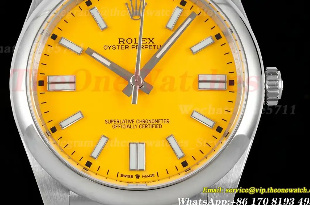 Oyster Perpetual 124300 41mm SS SS Yellow Stk APF VR3230