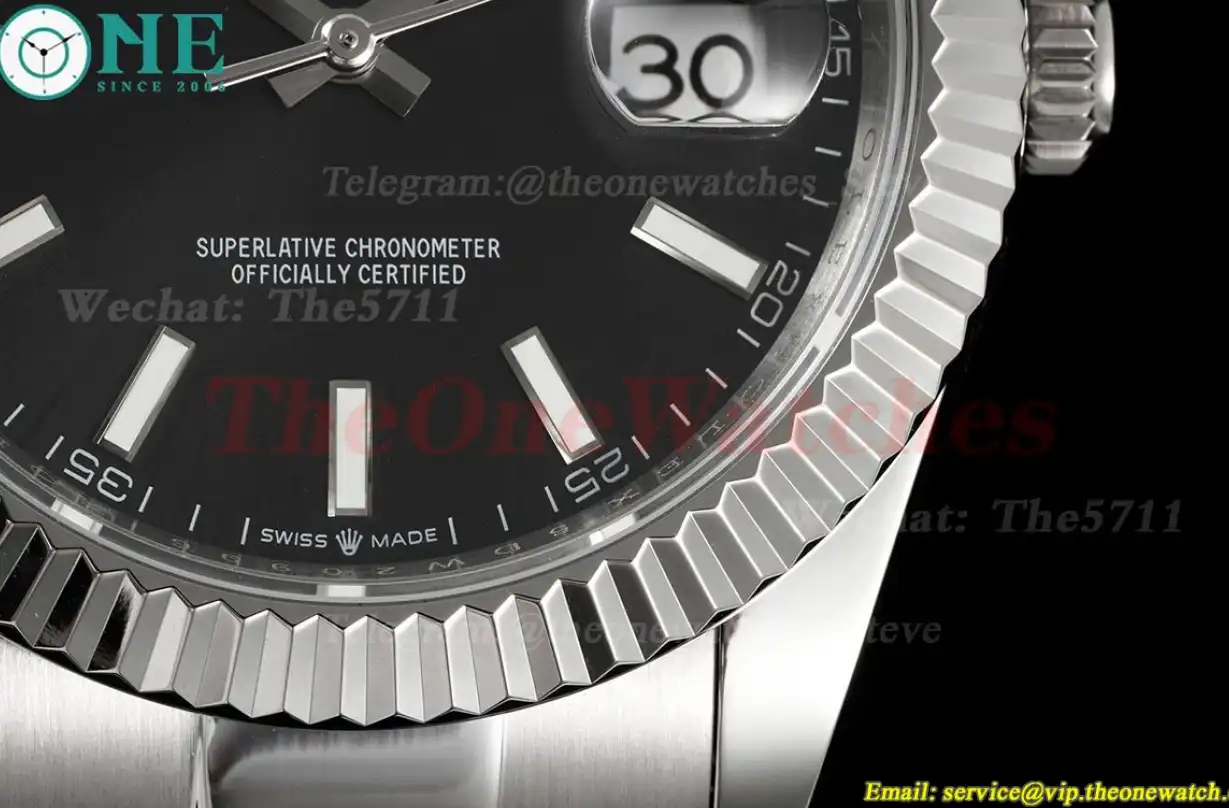 Datejust 41mm Black Stk SS SS Oyster 904L DIW A3235