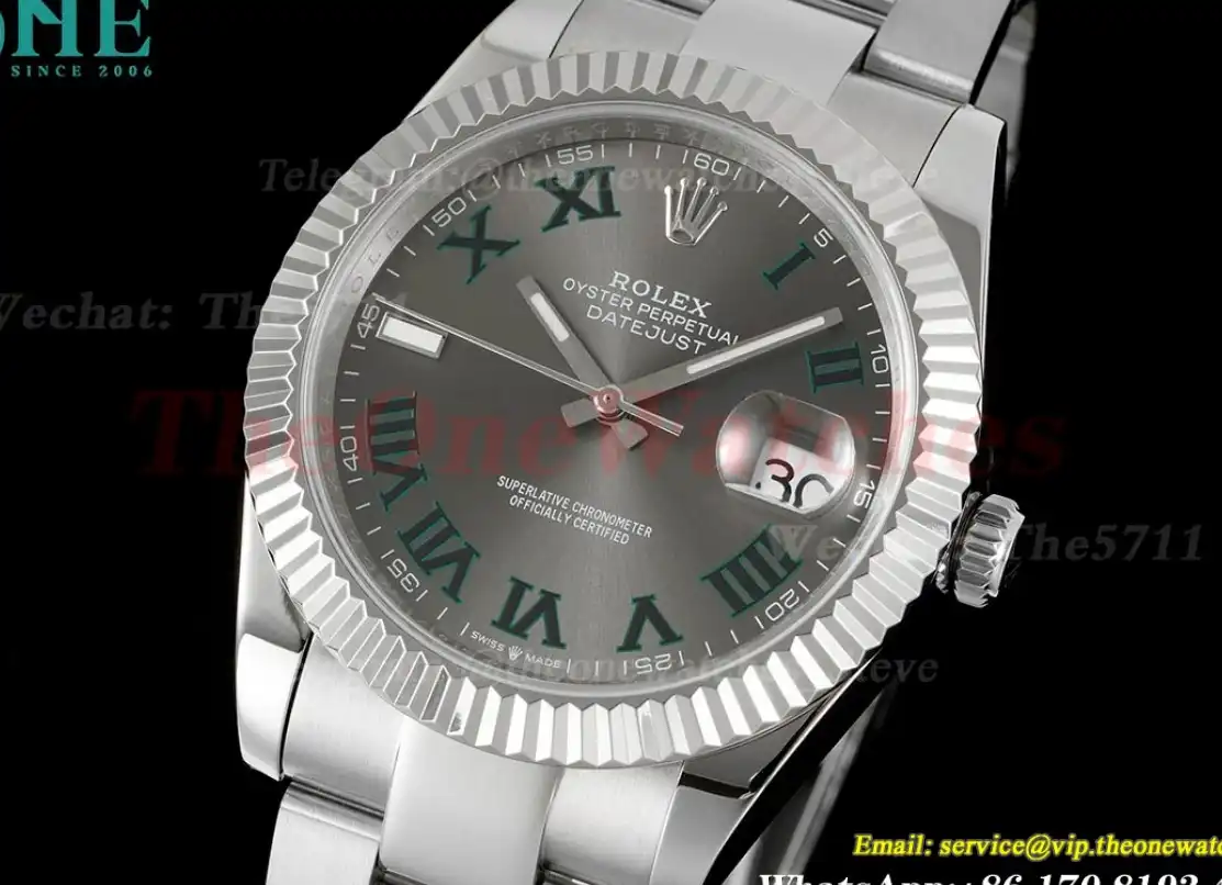 Datejust 41mm Grey Rmn SS SS Oyster 904L DIW A3235