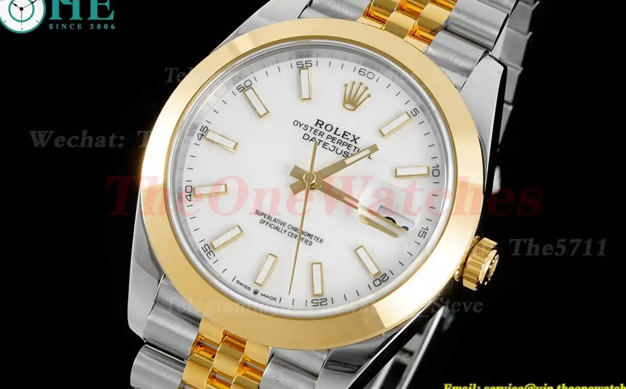 Datejust 126303 41mm Jubilee 904L SS YG White Stk King VR3235