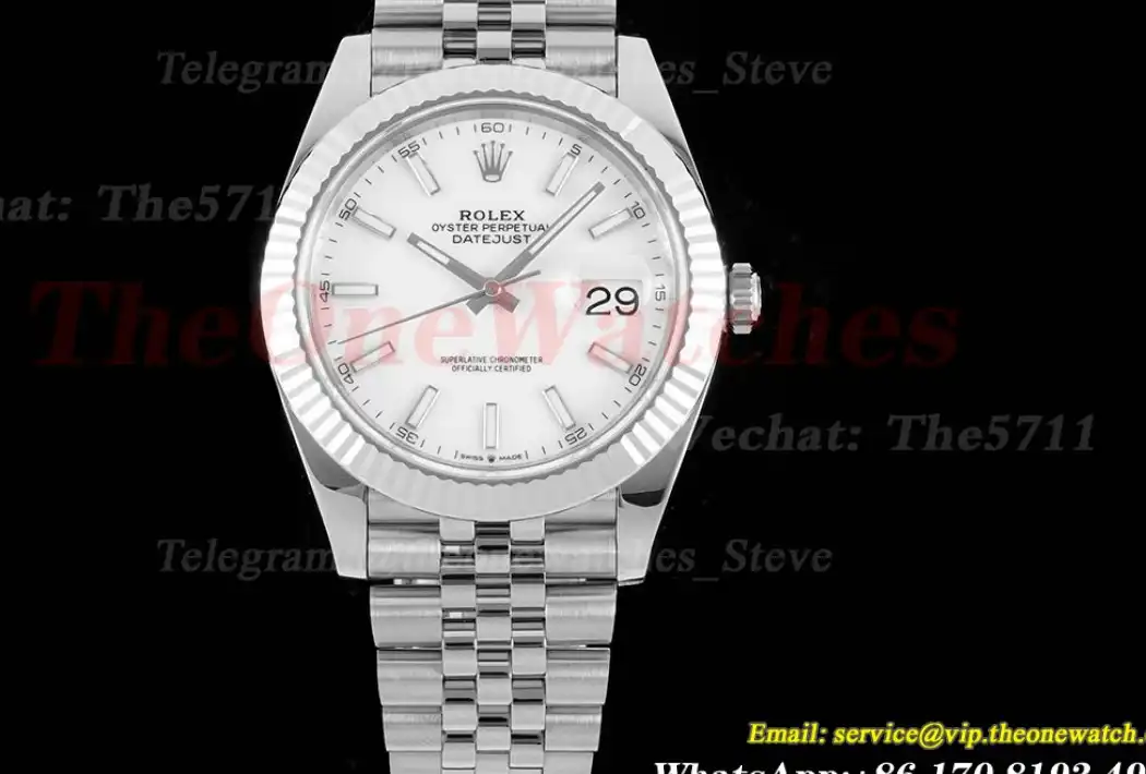 Datejust 126334 41mm Jubilee 904L SS SS White Stk King VR3235