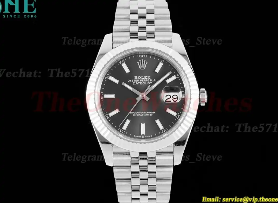 Datejust 126334 41mm Jubilee 904L SS SS Grey Stk King VR3235