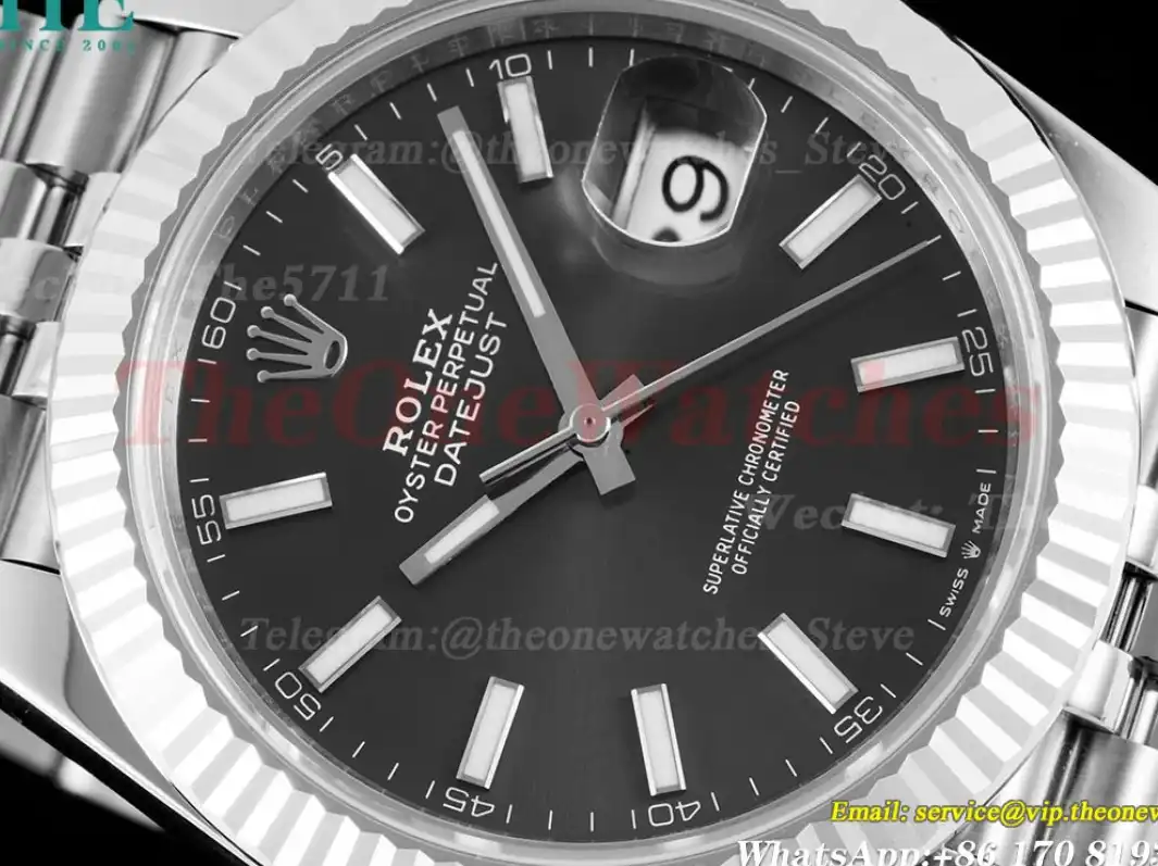 Datejust 126334 41mm Jubilee 904L SS SS Grey Stk King VR3235