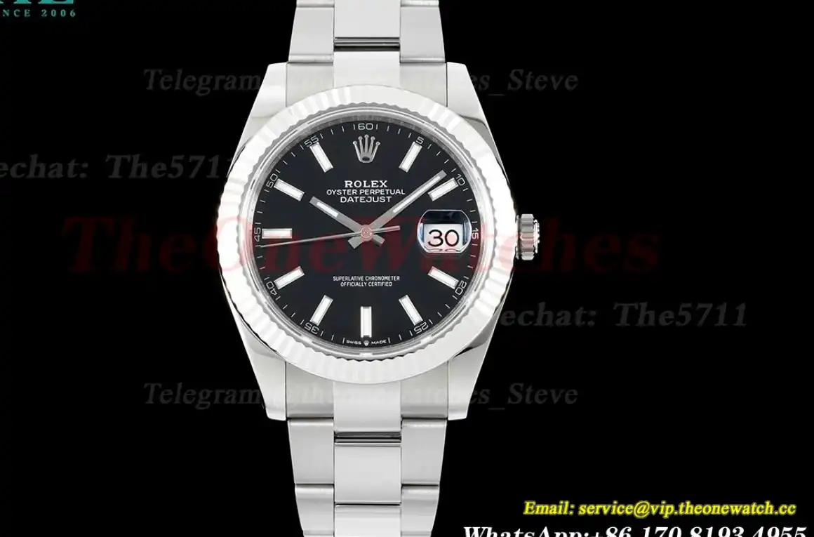 Datejust 126334 41mm Oyster 904L Black SS SS WF VR3235